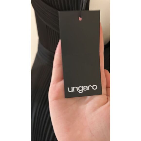 Ungaro black Pleated Off-the-Shoulder Gown Size 2 NWT - Picture 9 of 9
